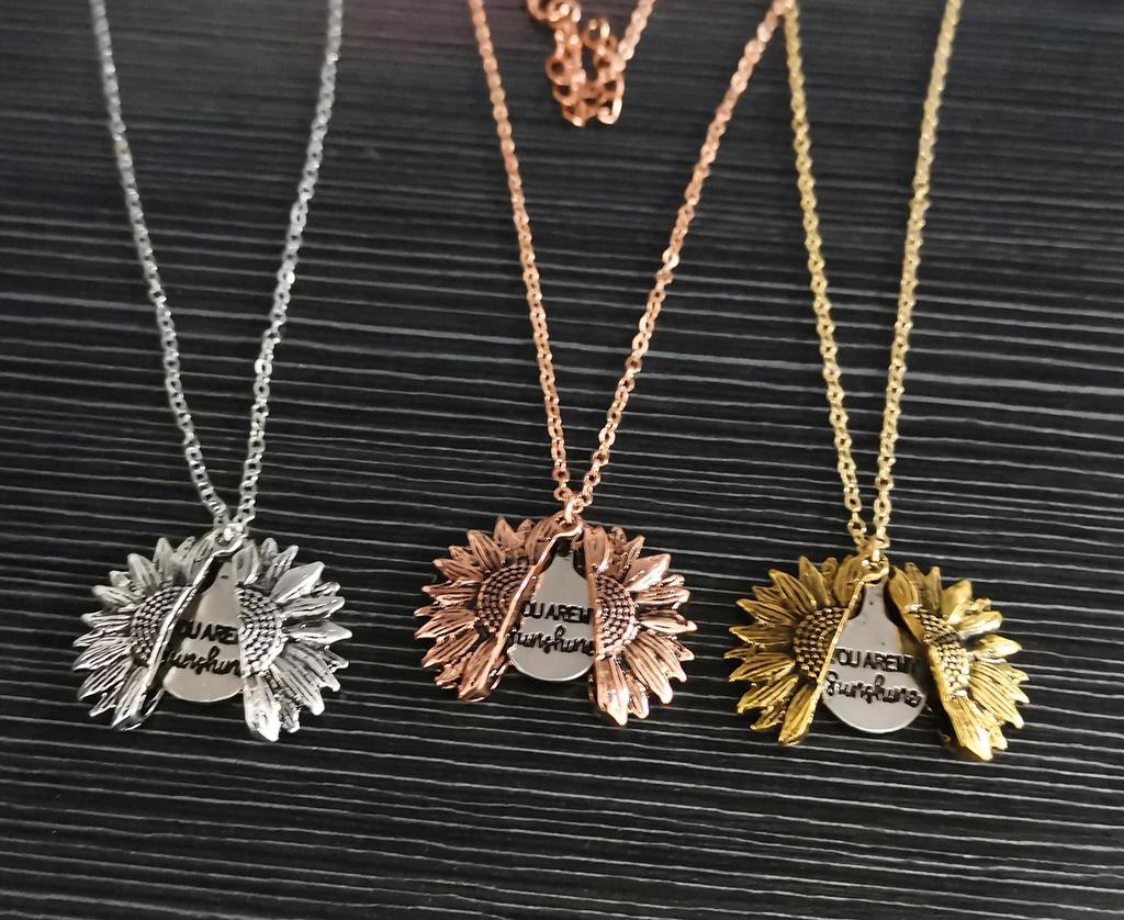 European-American Sunflower Pendant Necklace: Couple's Floral Alloy Jewelry Fantasy Gift