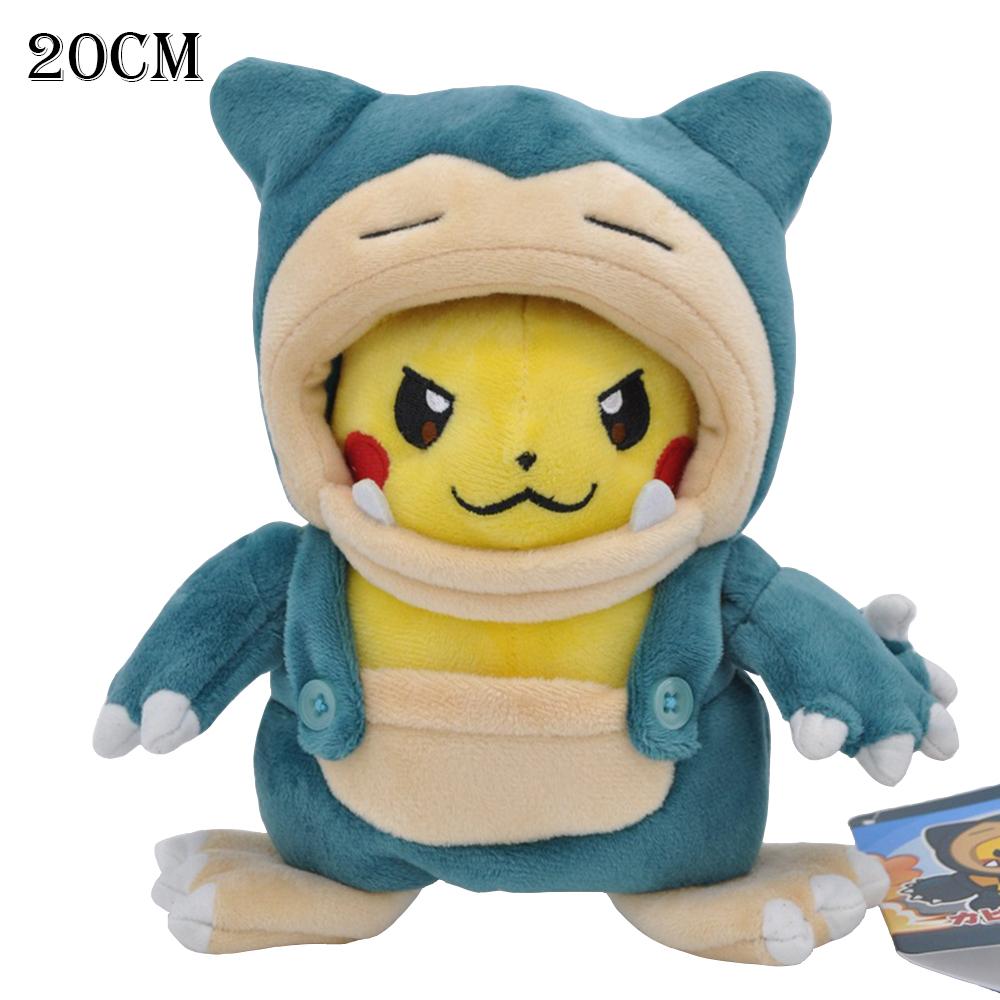 Pikachu Cosplay Cos Eevee Plush Toys Pikachu Peluche Garchomp Tyranitar Lucario Rayquaza Morpeko Gengar Plushies Stuffed Doll