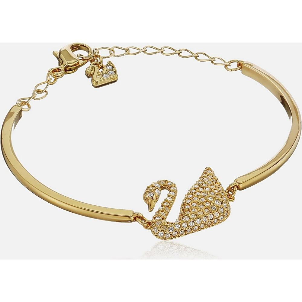 Swarovski Gold Plated Bangle Bracelet Crystal Swan Elegant 5083133