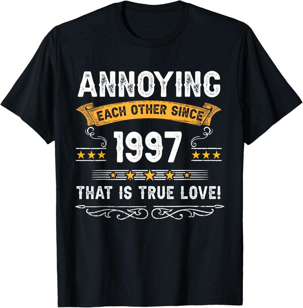 28. Geburtstag T-Shirt 1997 Geburtstagsgeschenke für Unisex Damen T-Shirt Individuell Bedruckte Grafik-T-Shirts Vintage Unisex Kleidung Oberteile