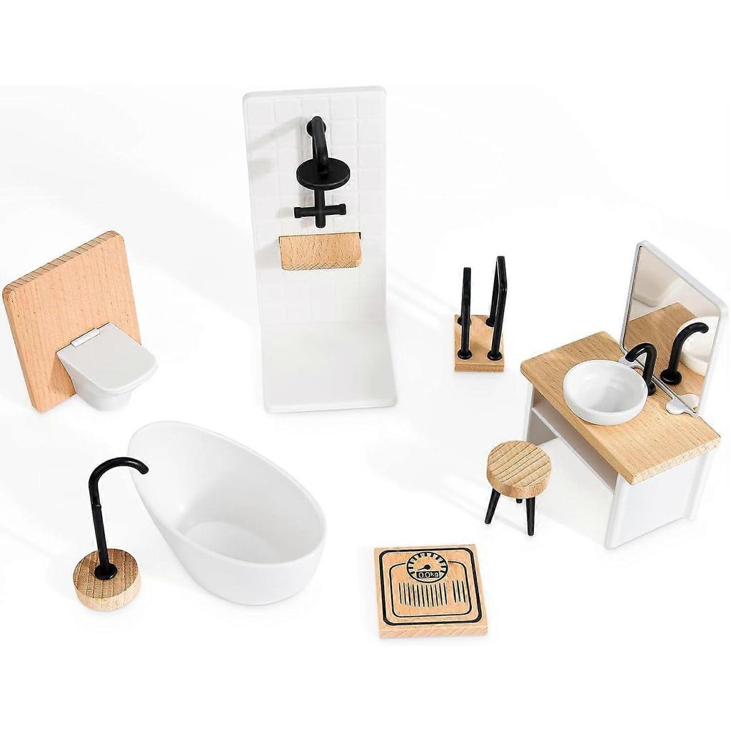 Dollhouse Furniture Bathroom Miniature Dollhouse Wooden Miniature Furniture Dollhouse Furniture Dollhouse Furniture