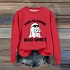 Women's Fashion Casual Long Sleeve Halloween Printed  Neck Sweatshirt