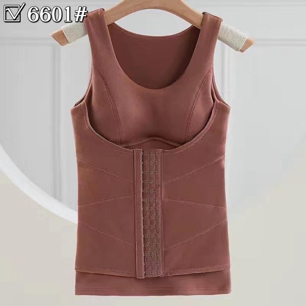 Women's Shaping Warm Vest with Chest Pads - Slim Fit, Tummy Control, Thickened for Autumn & Winter
