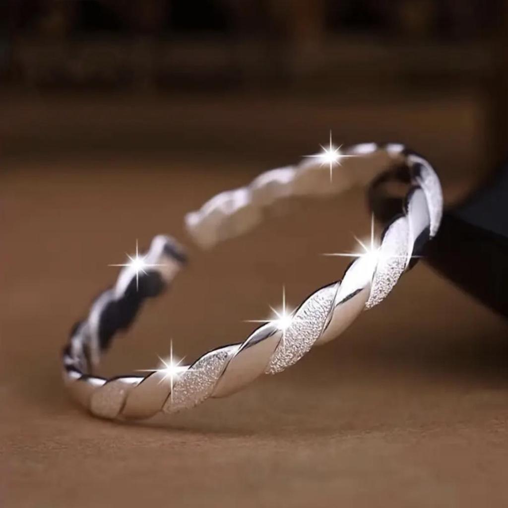 Möbius Pure Silver Interwoven Bracelet - Women's Fashion Jewelry, Mother's Day Gift