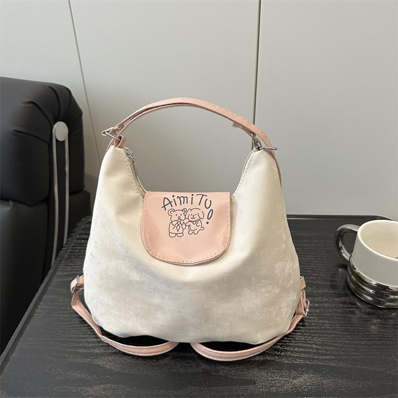 

Контрастные цвета Новый рюкзак большой вместимости Женская сумка-тоут Милая и красивая сумка-мессенджер для студентки белый