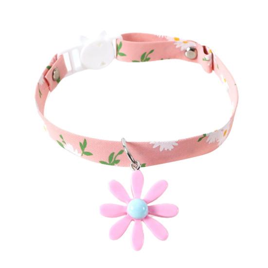 Puppy Collars Soft Cat Accessories Multicolor Adjustable Marguerite Flower Cat Collar for Pet