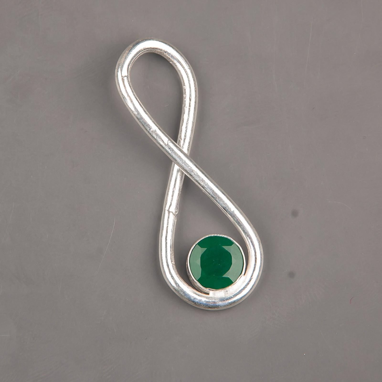 

Green Onyx Gemstone 925 Sterling Silver Jewelry Handcrafted May Pendant 1.66 PP-20-38