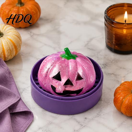 Stretchy Pumpkin Toy 1/4Pcs Halloween Stress Relief with Steamer, Glitter Anxiety Gadgets Head Squeeze Sensory Toy, Party Favors for Kids and Adults