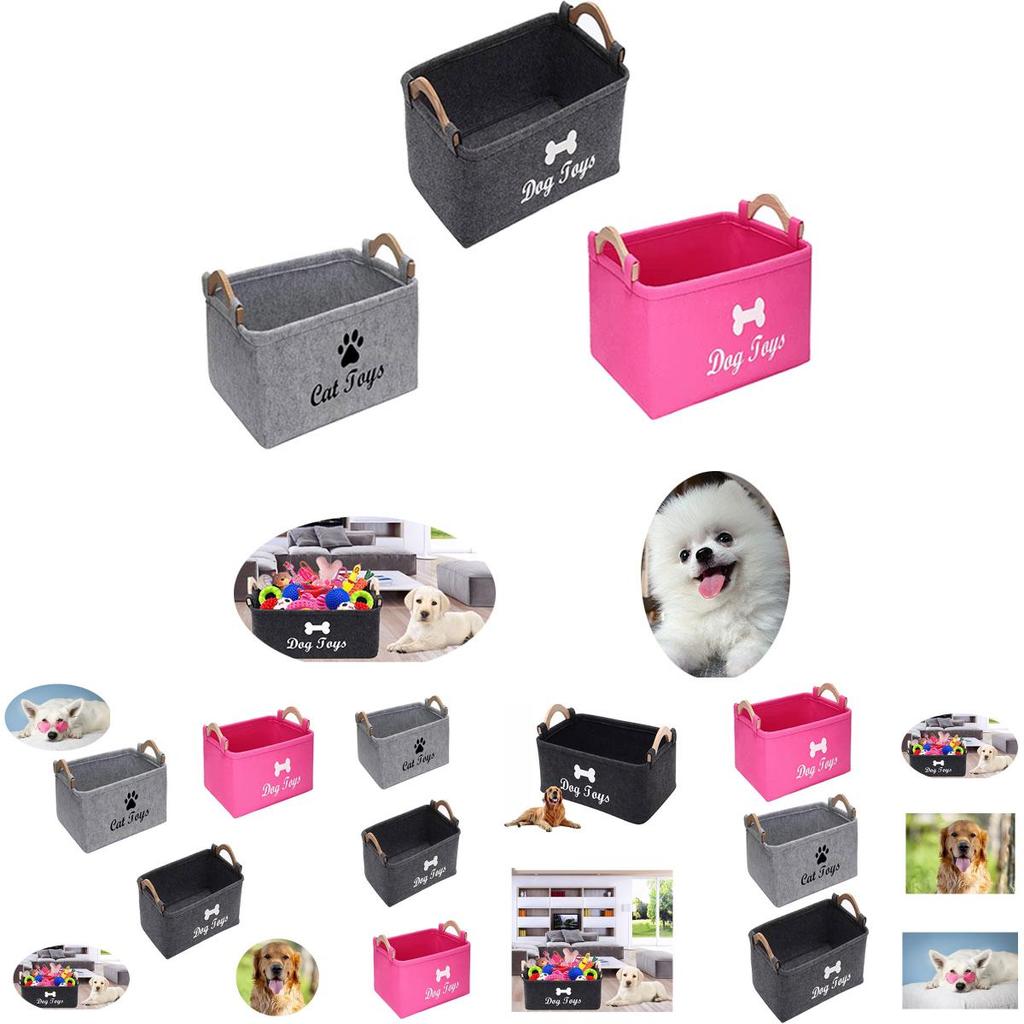 Aufbewahrungsbox aus Filz mit Holzgriff Großer quadratischer Aufbewahrungsbehälter für Haustierspielzeug