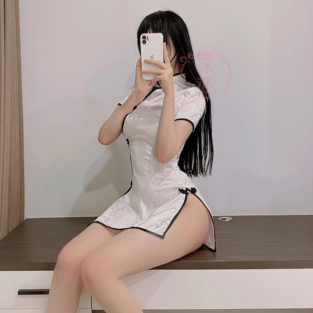 Sex Underwear Breast Classical Cheongsam Split Short Sleeve Slim Fun Uniform Cosplay Temptation