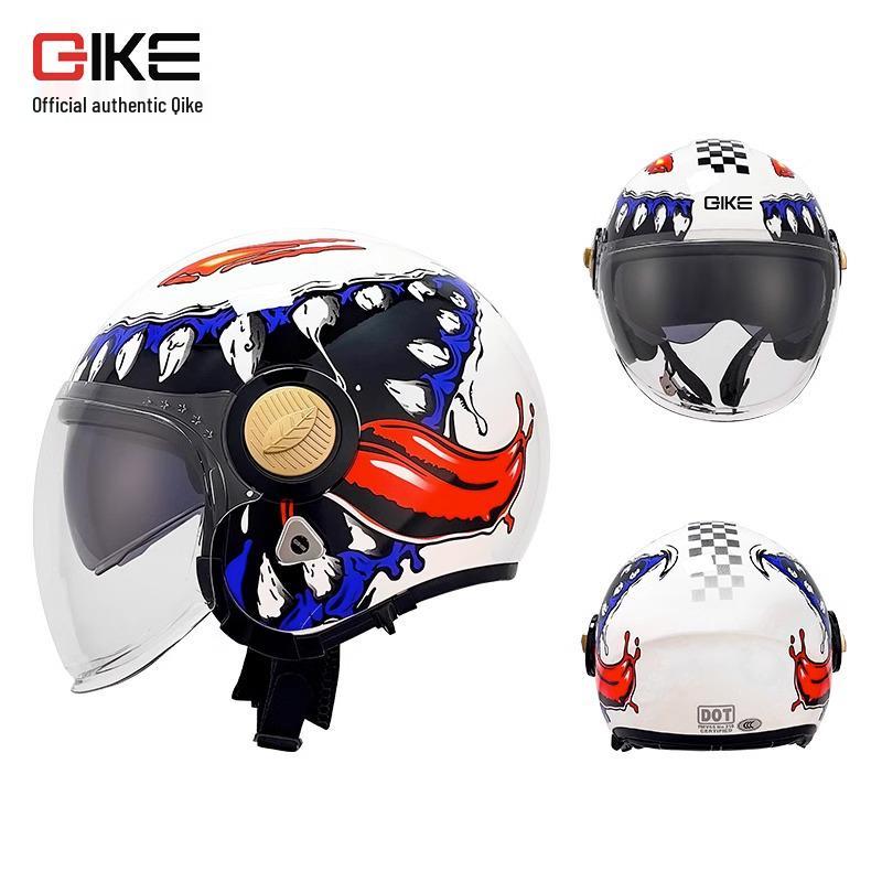Men's Retro Motorcycle Helmet, 3C Certified, All-Season, Autumn/Winter, Half Helmet for Electric Vehicles