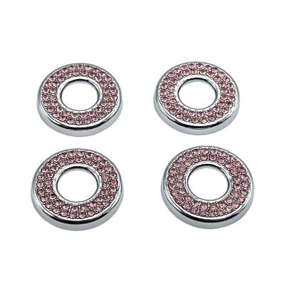 FrugeL Door Lock Pin Decorative Ring Mercedes Benz BENZ Universal Door Lock Cover 4pcs Crystal Stone Dress Up Outdoor(Pink)