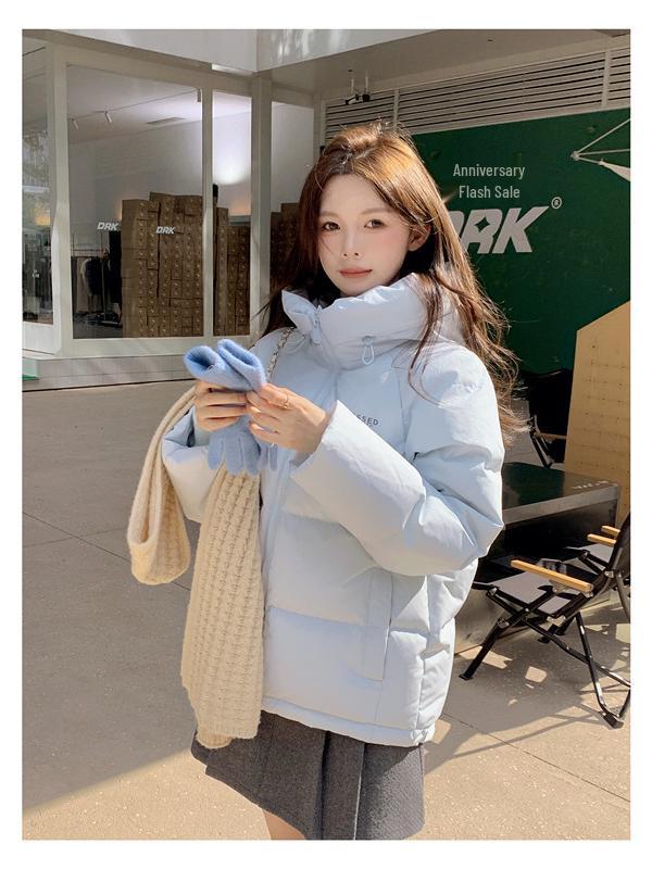 Korean Style Unisex Down Puffer Jacket - Women's Loose Fit Short Coat (2025)
