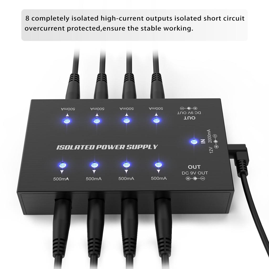 Kompakt Boyutlu Gitar Efekt Güç Kaynağı 9V/18V Gitar Efektleri için 8 İzole DC Çıkış