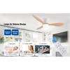 IRALAN Ceiling Fan With Light 6-speed Choice Reversible DC Motor 3CCT with Remote Control Whisper Easy Install black/White/Wood