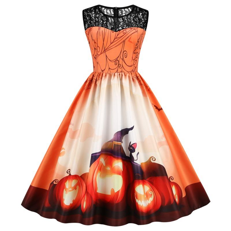 QICED Fashion Summer Spring Sleeveless O-Neck Casual Dresses