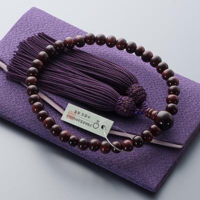 Takita Prayer Beads for Rosewood 8mm Pure Silk Head Beads Bag Kyoto Prayer Beads That Can Be Used by All Certificate Included [Butsudanya Shoten]