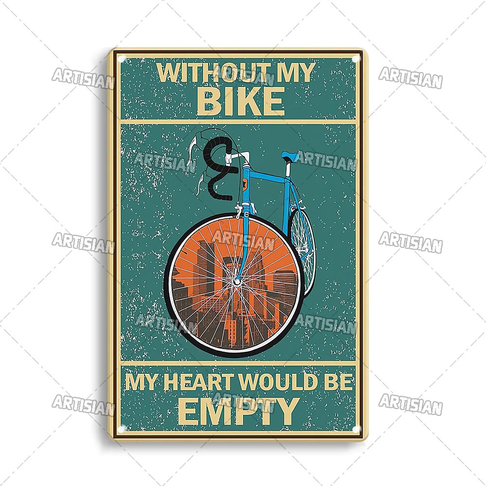 Artisian Cycling Metal Sign Bicycle Riding Tin Plaque Bike Decorative Poster Wall Decor Garage Bar Pub Club Hotel Cafe Kitchen