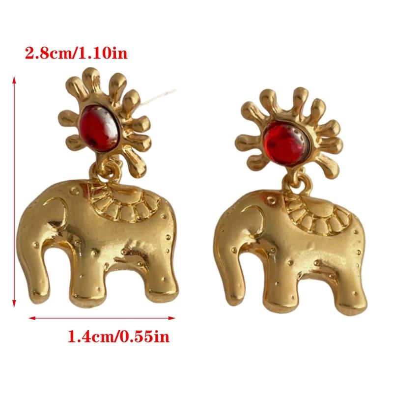 Trendy Elephant Design Earrings Sturdy Alloy Comfort Fit Allergy Resistant FStylish Elephant Ear Studs or Sensitive Skin