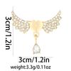 Women Dazzling Wings Heart With Water-Drop Design Crytsal Brooches Beauty Full Rhinestone Paved Golden Lapel Pins For Lady Girls