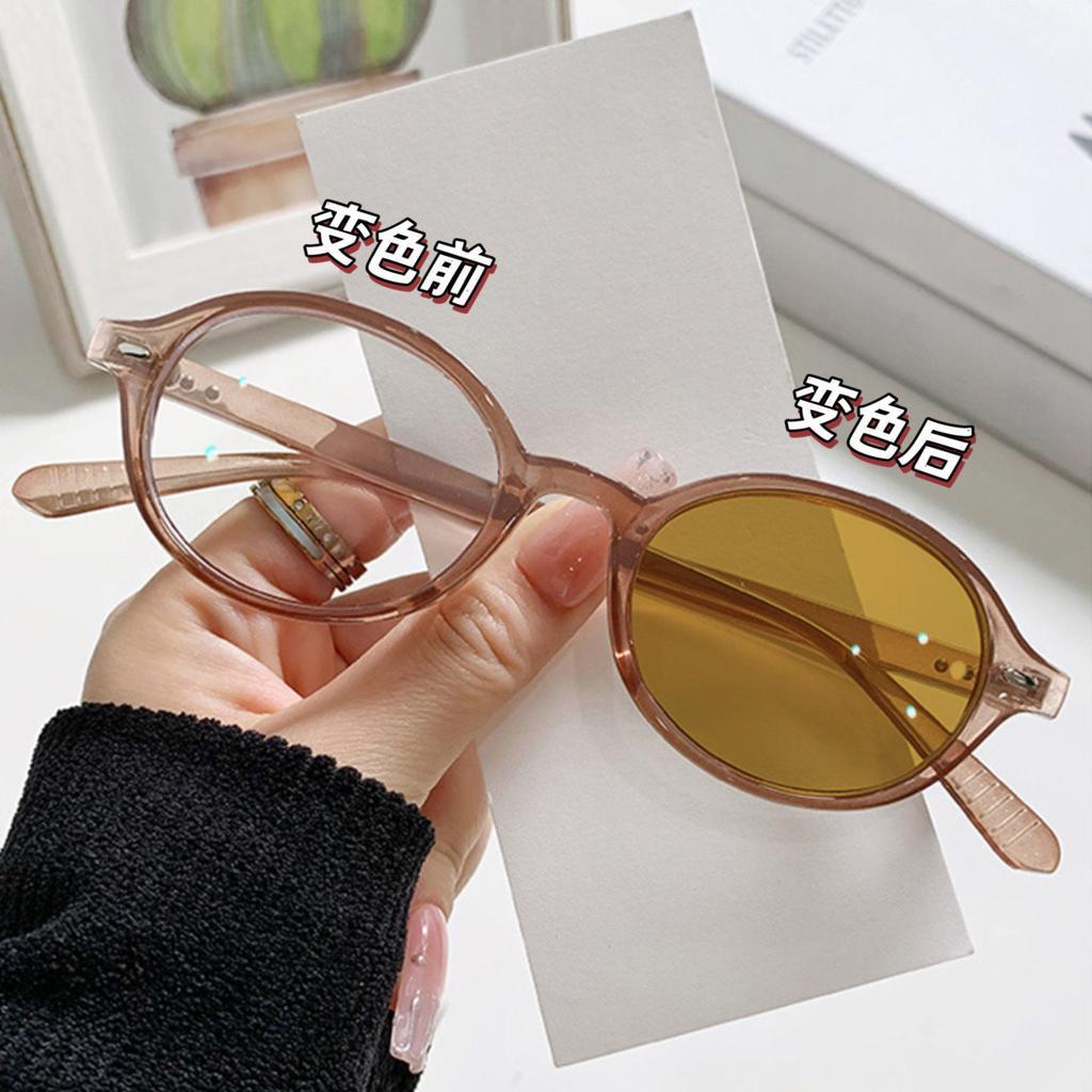 Fashion Light‑Weight Photochromic Glasses, Tortoiseshell Temples, Hd Spectacles, Supports Prescription & Plain Lenses For Trendy Daily Wear