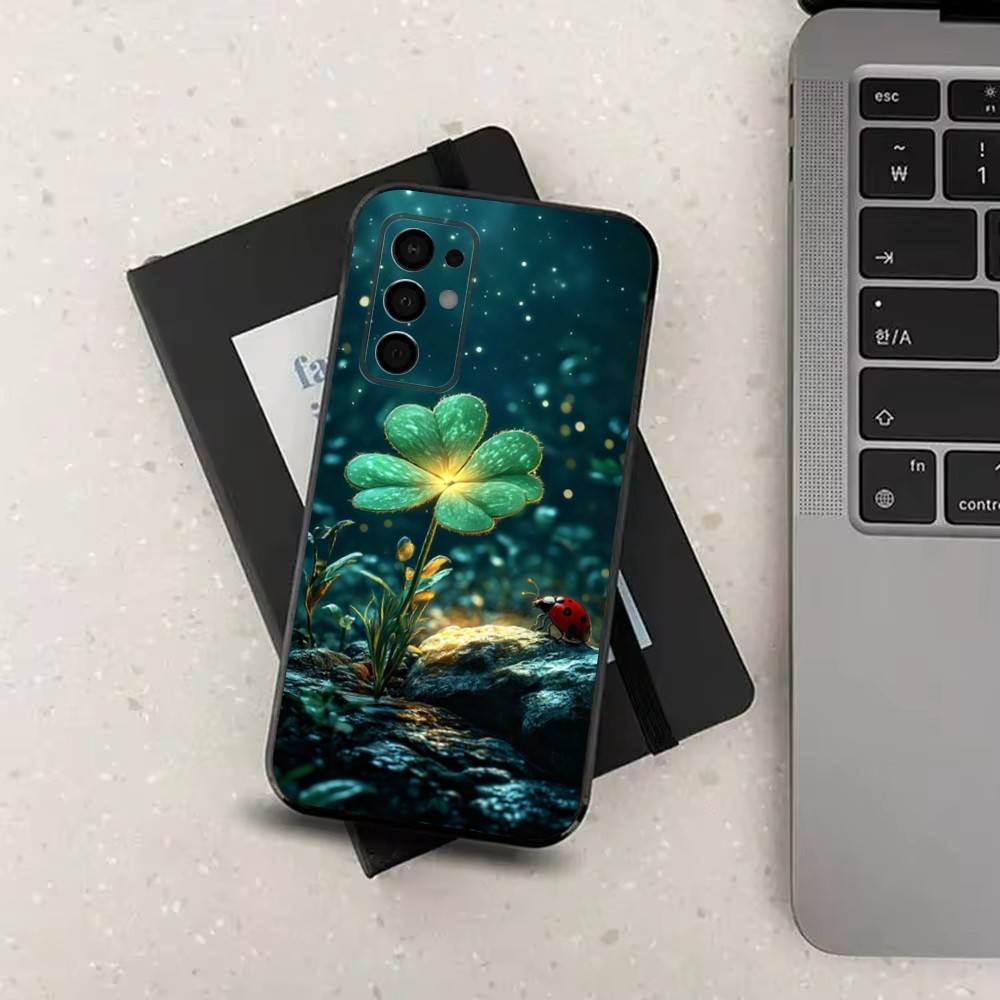 Lnsect Ladybug Nature Case For Samsung Galaxy A73,52,71,53,32,72,41,J7,22,Note,31,8,9,Soft Black Silicone Cover