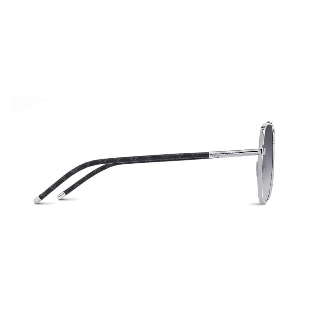 Louis Vuitton Mng Interwoven Letters Pilot Style Sunglasses Men sunglasses Silver Z1795U