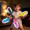 Lustige Schreibtischspielzeuge gegen Angst 4-in-1 Drehendes Fidget Lichtschwert Spielzeug, LED Buntes Aufleuchtendes Drehbarer Griff mit Handkreisel Stressabbau Bewegung