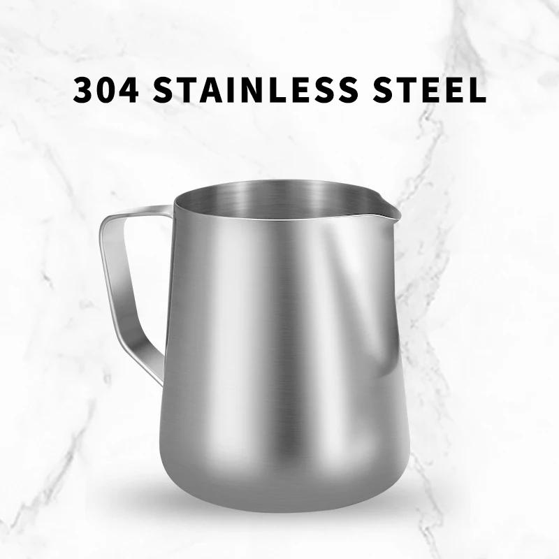 Edelstahl Milchaufschäumkännchen Silber Aufschäumer Kaffee Latte Behälter Metallkännchen Barista Tasse Kaffeezubehör Milchkännchen