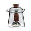 Heat-resistant Glass Gaiwan Tea Tureen with Scald Proof Wood Chips Simple Kung Fu Tea Set Bottom Mountain View Tea Cup and Bowl