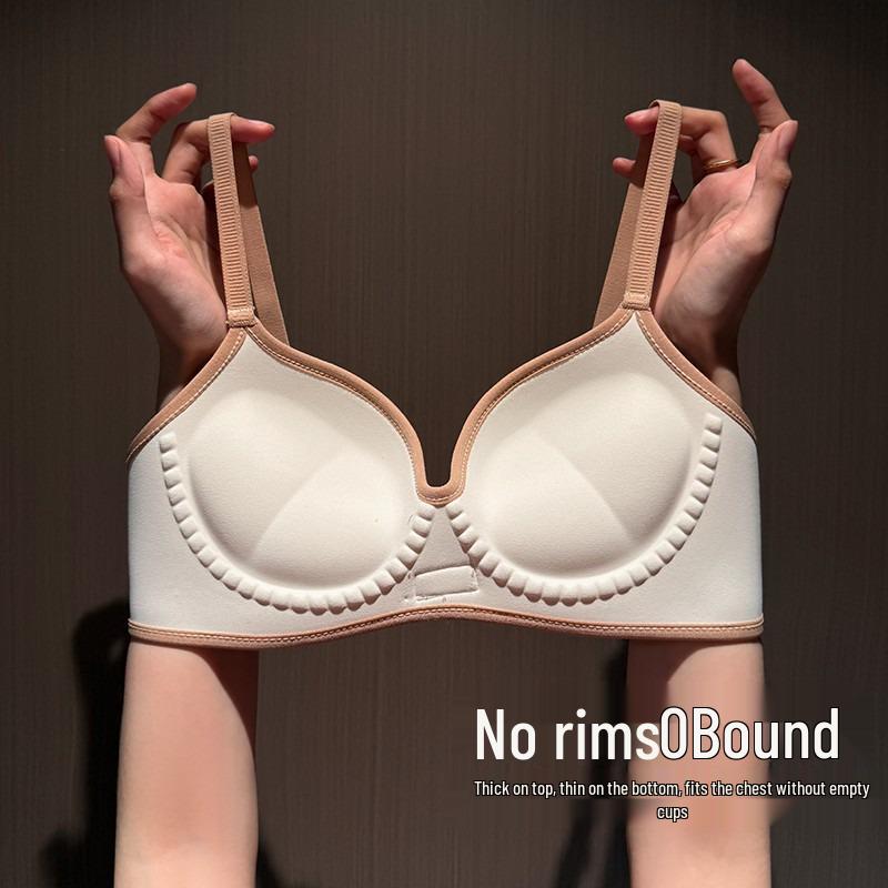 Striped Push-Up Bra for Small Bust: Padded, Lifts, Supports Side and Prevents Sagging, Adjustable Fit