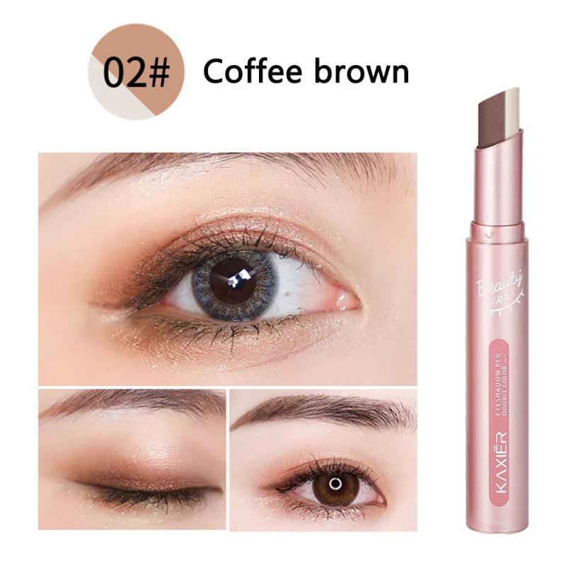 2 Colors Combine Eyeshadow Pen Glitter Shiny Long Lasting Stick Waterproof Highlighter Pearl Shimmer Makeup Maquiagem Soft