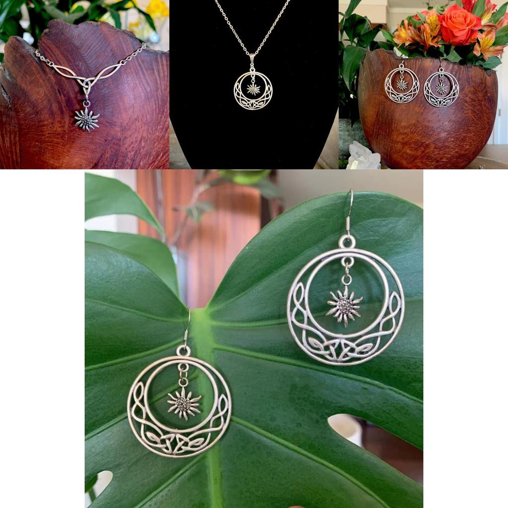 Silver Snowdrop Celtic Love Pendant Necklace With Geometric Design For Women