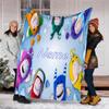 Personalized Custom Name Blanket - Oddbods Print Design,Blanket for Sofa,Bed,Travel,Camping - Soft and Warm, Great Gift