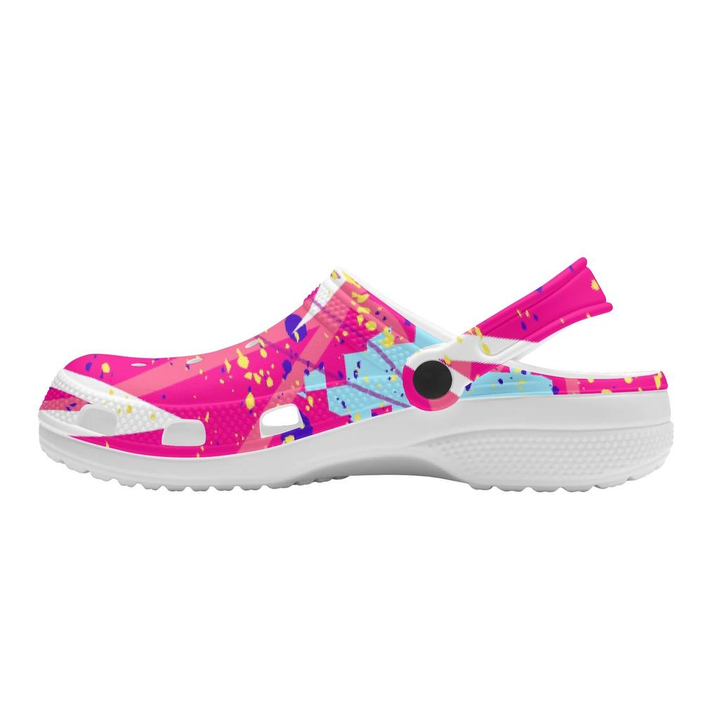 Women Men Printed EVA Garden Shoes Lightweight Breathable Slip On Clogs Beach Pool Bathroom Home Casual Slippers Outdoor Use