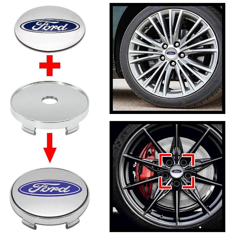 Car Sticker Ford New 2025 Hot 4pcs 3D 60mm For Car Emblem Wheel Hub Center Cap Badge Covers Sticker Decals Styling For Ford Mond