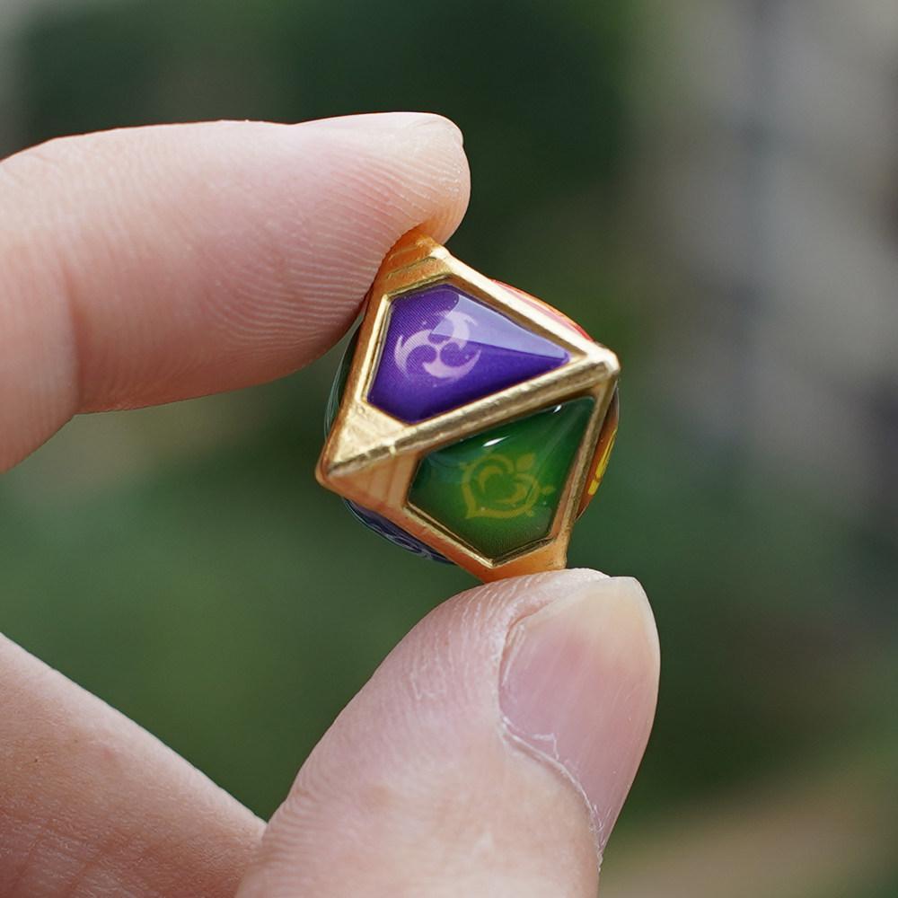 Genshin Impact Chinese Game Peripherals Seven Saints Summoning Dice Metal Model Collectible Desk Ornaments Creative Gifts Toy