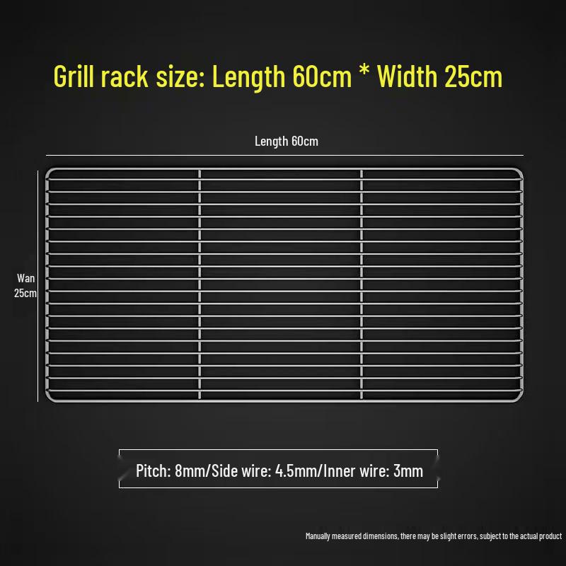 Rectangular 304 Stainless Steel BBQ Grill Net with Legs – Ideal for Draining Water & Oil, Oven Drying & Baking.