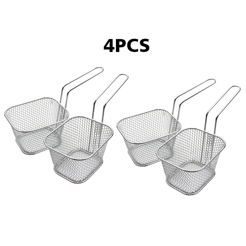 4 stk Matkurv Matlaging Pommes Frites Kurv Mini Frityrkurver Matlaging Pommes Frites Kurv