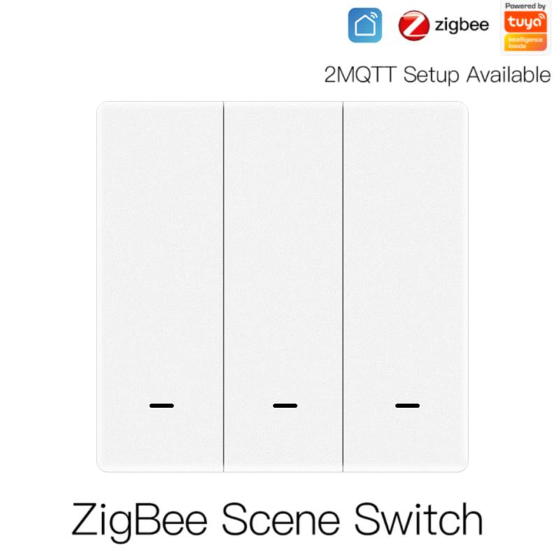 ZigBee 3.0 Tuya Wireless Scene Switch Push Button Controller Battery Powered Smart Home Intelligent Linkage ZigBee Hub Required