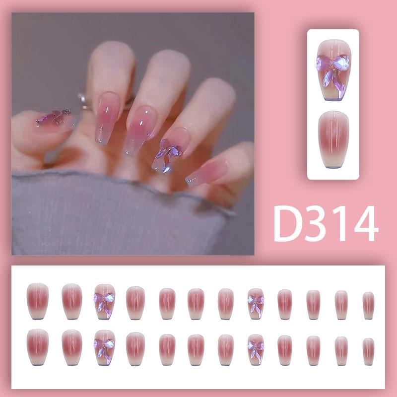 Průhledné umělé nehty Blush Ice - Styl influencerů, Trend na TikToku, Dívčí manikúrní nálepky