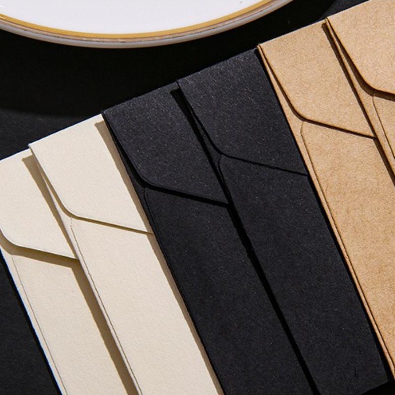 Vintage Kraft Paper Envelopes,Self-Sealing Mini Size |Matte Finish, Assorted Colors,Ideal for Business Cards,Wedding Invitations