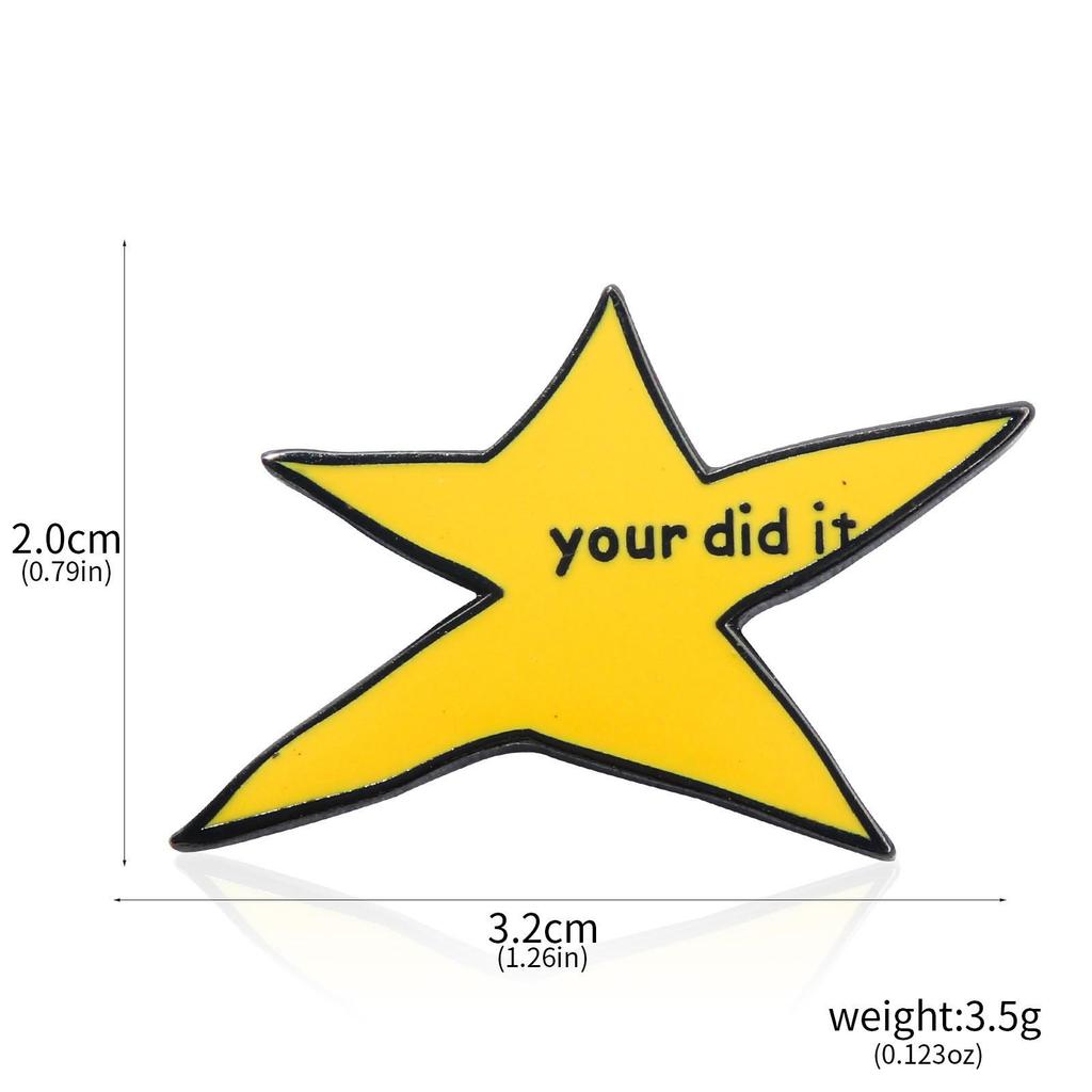 Goofy Star Brooch - You Did It! Funny Meme Badge