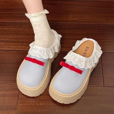 Prinzessin romantische Spitzenslipper Damen Frühling Sommer klein Mann Höhe vielseitig ein Pedal Taschenkopf Slipper
