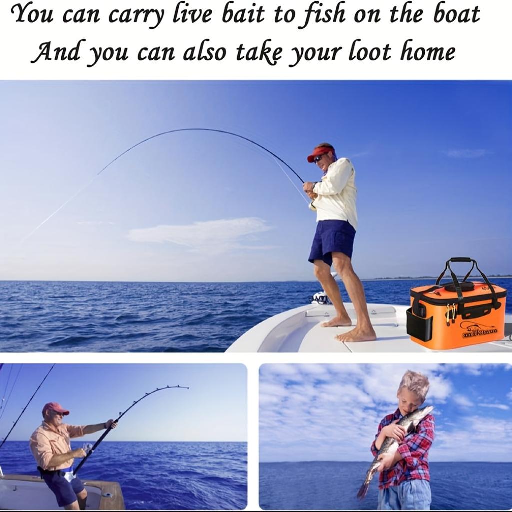 Secchio da Pesca Pieghevole in EVA, Contenitore Multifunzionale Portatile per Pesci Vivi per la Pesca all'Aperto, Regalo di Festa Perfetto per Uomini a San Valentino