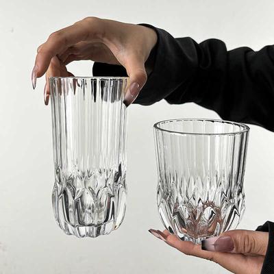 320ml/350ml Diamond Shaped Wine Glass Party Exquisite Cocktail Glass Luxury Transparent Thickened Glass Cup Juice Beverage Cups