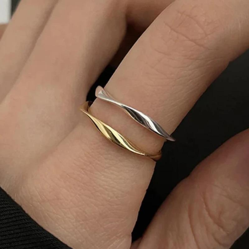 Plain Open Ring Women's Light Luxury and High-end Index Finger Ring Niche Design Versatile and Elegant Fine Stacked Tail Ring