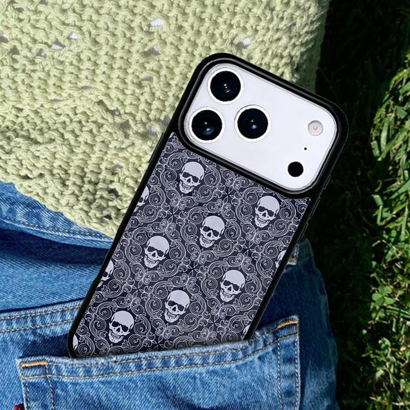 Vintage-Skulls Phone Case For iPhone 17 AIR 16 Pro Max 15 14 Pro 11 12 13 Shockproof Silicone Cover