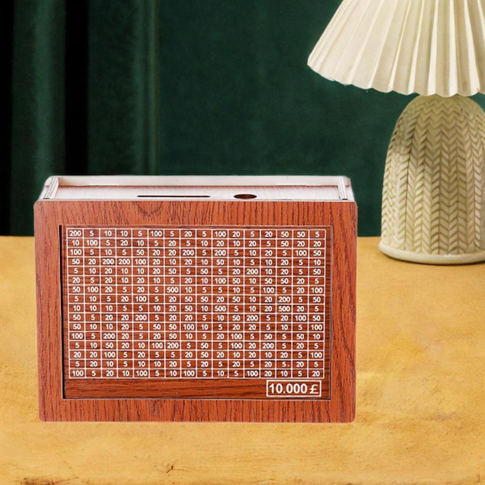 

Копилка из натурального дерева со встроенной целью для сбережений 10000 pound