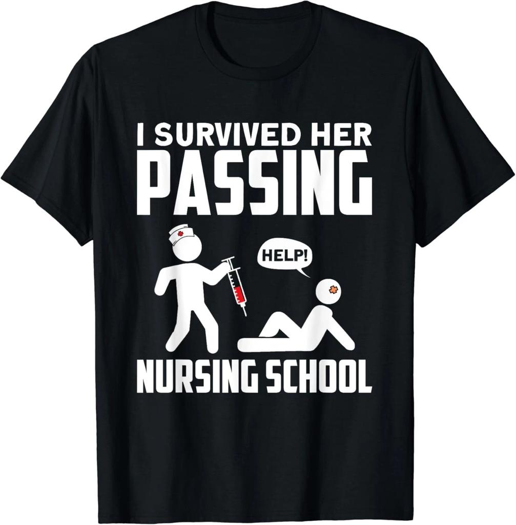Survived Her Passing Nursing School Funny Graduation Fan Gift Unisex T-Shirt